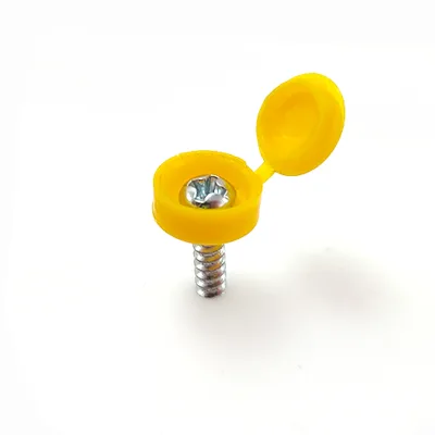 Yellow M4 Screw Protective Cap - Snap-On Dust Cover for Cabinet & Furniture Assembly