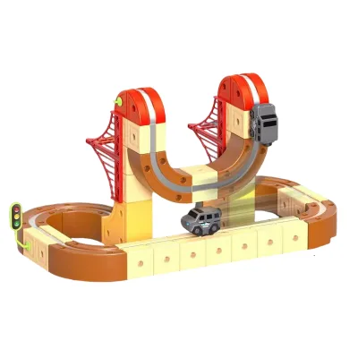 Magnetic Rail Car Set Vehicle Building Activity Educational Toy Import Ready Range Outdoor Party Supply