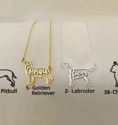 Dog Necklace for Woman Pet Memorial Gift Custom Dog Name Necklace Dog Memorial Name Necklace Wholesale Handmade Jewelry