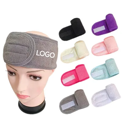 Custom logo Facial Makeup Headband Yoga Bath Wash Face Head Wrap Hair Band Spa Sports Beauty Make up Hairbands