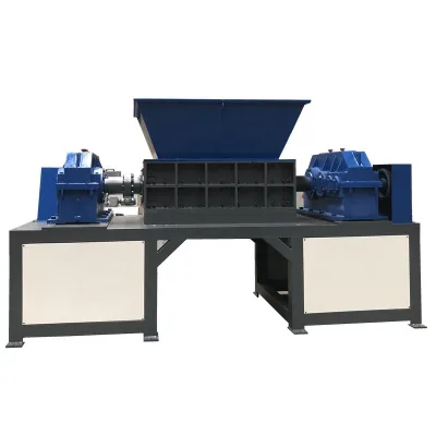 Double Twin Shaft Tires Metal IBC Barrels Drums Plastic Recycling Shredder Machine