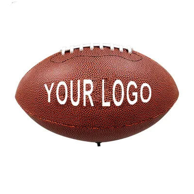 High Quality Custom logo Leather Pu Football Professional Brown Rugby Size 3 6 9 American Football
