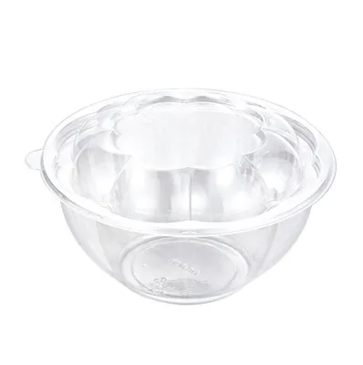 Wholesale Recyclable Food Packaging Plastic Disposable Container Salad Tray/Fruit Bowl With PET Lid