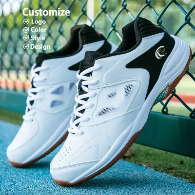 Factory Custom Oem Lightweight Grip & Flexibility Cushioning Seamless Upper Design Badminton Shoes for Men