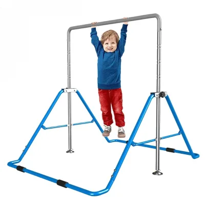 Height Adjustable Single or Double Indoor Horizontal Steel Bars for Children's Fitness Pull-Up Training