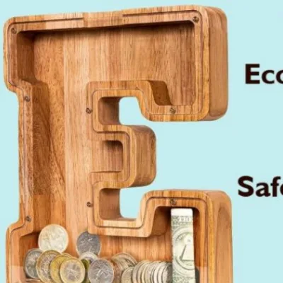 Creative Wooden Letter Piggy Bank for Children High-quality Unique Design Portable Customizable