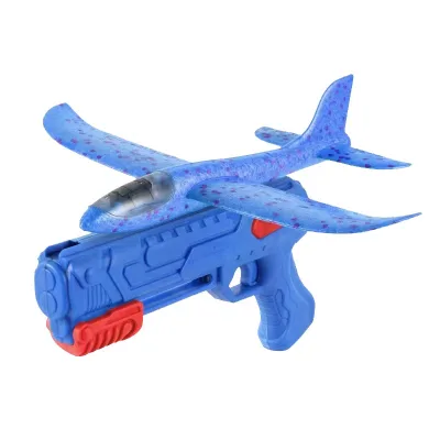 Custom One-click Ejection Foam Airplane Plastic Toy Glider Gunners Throw Flying Planes Outdoor Hand Throwing Foam Airplane