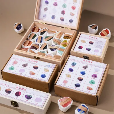 East China Sea Crystal Ore Specimen Set Natural Crystal Raw Stones Agate Gemstones Children's Gift Crystal Stone Ornaments