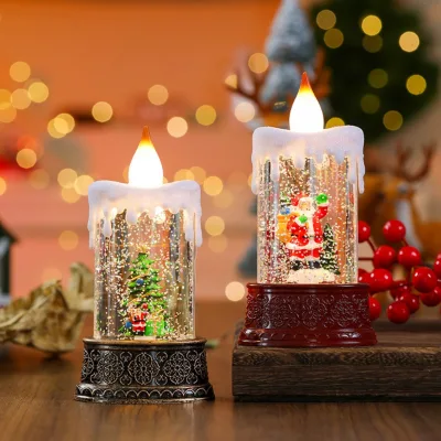 SHUANGYUAN Waterproof Christmas Lights Battery-powered LED Tree Decorations Wind Lamp Water Lantern Candle Lantern for Holiday