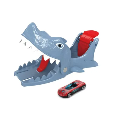 Shark Ejection Alloy Car Toddler Toy Car Race Track Set with Die Cast Cars Set