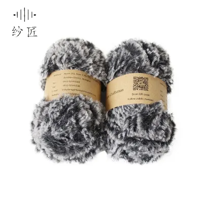 50 Colors 0.65nm/1 Ethical Fur Yarn 100% Polyester Hand Knitting Yarn Faux Fur Yarn 50g Ball