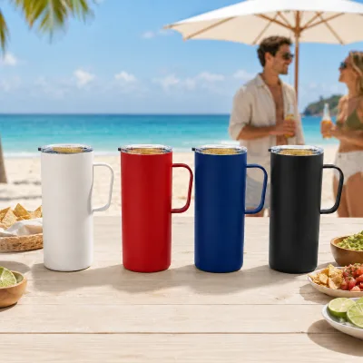 580ml Trea Mug MS027 304 Stainless Steel Vacuum Insulated Tumbler with Handle Double Wall Leakproof Lid Travel Coffee Mug