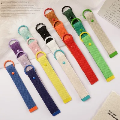 New Design Korean Japan Heat Press Custom Colored Canvas Webbing DIY Keychain