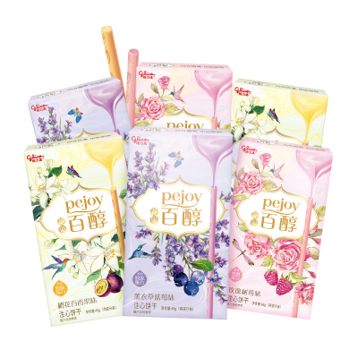 Hot Selling Flower and Fruit Pojey Sandwich Biscuit Fruit Flavor Cookies 48g Newly Launched