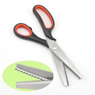Hot Sale Housewares Lace Scissors Stainless Steel Serrated Shears Tooth Cloth Triangular Arc Scissors Dog Tooth Scissors