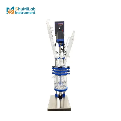 Hot Sale 1L 2L 3L 5L Mini  Laboratory Jacketed Glass Reactor for Heating and Mixing