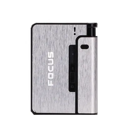 Automatic Spring Open Aluminium Metal Cigarette Case with Laser Carving Logo Gift for Smokers