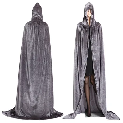 Unisex Adults Hooded Cloak Velvet Cape for Halloween Cosplay Costumes