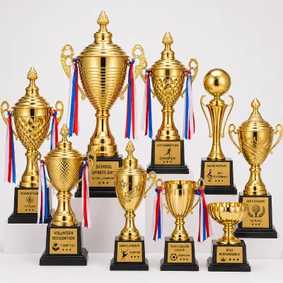 Trophy Award Custom Sports Award Football Soccer Medal Golden Champions Leaguetrophy Cup Large Metal Resin Zinc Alloy Trophy