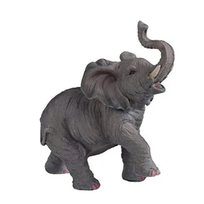 Polyresin/ Resin Elephant Figurines Small Polyresin Elephant with Trunk up Figurine Statue, 6.5inch