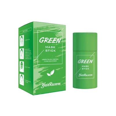 OEM/ODM Facemask Green Tea Clay Stick Oil Control Brightening Cleansing Purifying Vegan Products Female Facial Sheet Mask