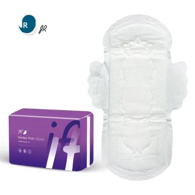 Suspended Core Winged Breathable Super Absorbency Heavy Flow Female Menstrual Pads with Organic Cotton Topsheet and Leak Guard