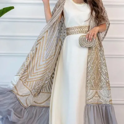 Middle East Cross Border  Fit Women's Wholesale Loose Long Sleeved Dresses Autumn Outskirts