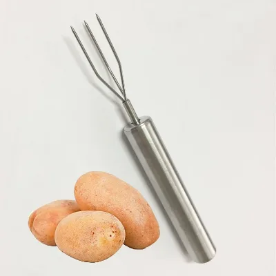 Sustainable Stainless Steel Potato Forks Robust Elegant Trident Skewers for Vegetables Barbecues Handwash Manual