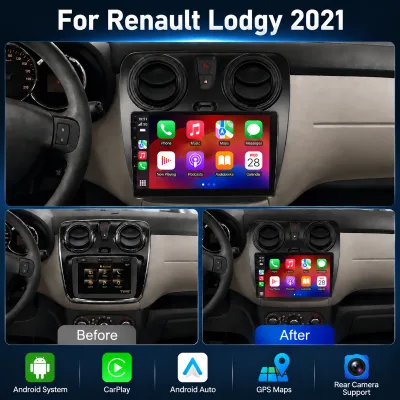 9 Inch for Renault Lodgy 2021 Radio DVD Player Screen Touchscreen Receiver Wifi Navigation Multimedia Audio Stereo Carplay