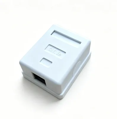 CAT5e 1 Port UTP Surface Mount RJ45 Box, Single UTP Ethernet Wall Outlet