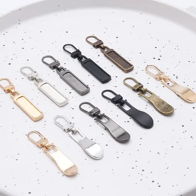 Star Pattern Zipper Head With Auto Lock, Zinc Alloy, Nickel-Free, Ideal for Zipper Sliders in Bags and Garments