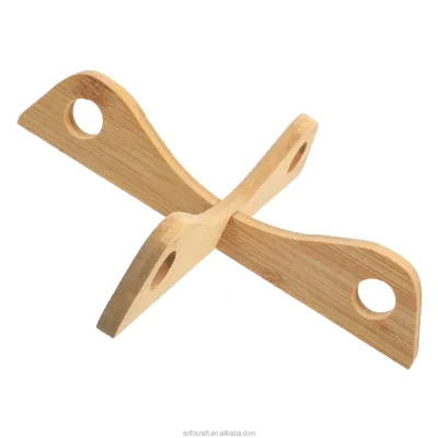 Bamboo Pot Trivet, Detachable Pan Stand Heat Resistant Placemat Cross Shaped Dish Holder, Creative Cooling Rack Kitchen Supplies