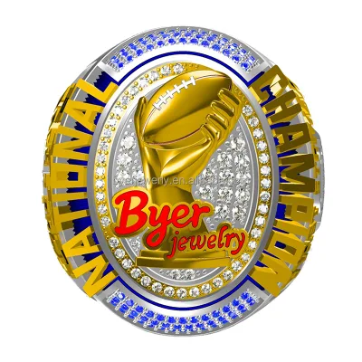 Two Tone Plating Custom Championship Ring with Player Name Engrave for Victory Commemoration