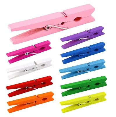 Colored Clothespins Natural Birchwood Clothes Pins Multi-Purpose Colored Cloth Pin