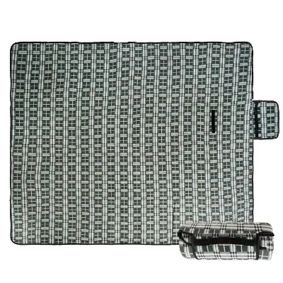 Wholesale Soft Polar Fleece Picnic Blanket Custom Waterproof Backing-PEVA Camping Mat for Outdoor