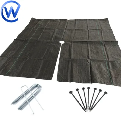 Uv 3% 100gsm 200gsm pp Woven Membrane Anti Weed Barrier Mat Weed Control 1m 1.5x1.5 1.2*1.2