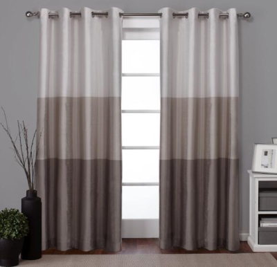 Home Curtains Striped Grommet Top Window Curtain