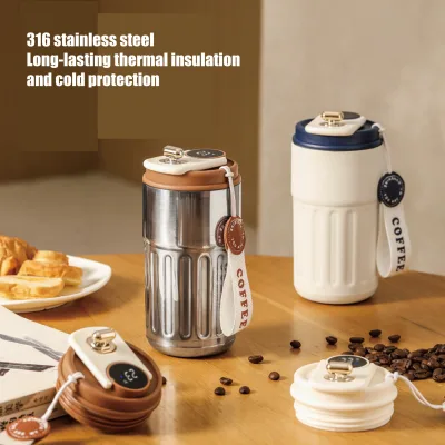 Intelligent 316 Stainless Steel Thermos New High-Appearance Large Capacity Coffee Cup Temperature Promotional Drinkware