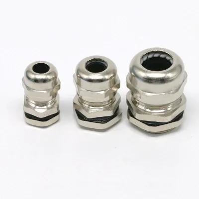 IP68 Waterproof Electrical Cable Gland Brass Nickel Plated Metal M20x1.5 Stainless Steel Work Temperature -40C +100C ML MLM20-14