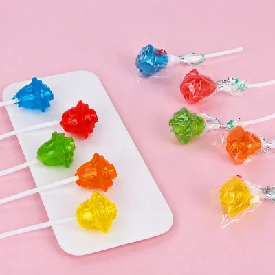 Rose Shaped Hard Lollipop Bulk, Assorted 5 Fruit Flavors Individually Wrapped, Custom Packaging Factory Direct Candy