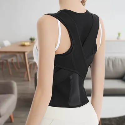 Professional Back Brace Breathable Adjustable Posture Stabilizer Full Back Support Belt Hook Loop Posture Corrector Belt