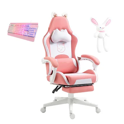 Argentina Cheap Gaming Chairs Thick Cushion Recliner Silla Gamer Rosa Pink Gaming Chair Cute Computer Gamer Chair for Girls