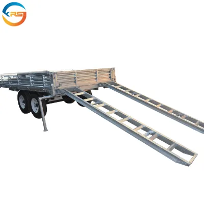 Heavy Duty Flatbed Trailer with Ladder for Excavator Transport  20T/30T/40T Lowbed Semi Trailer, Factory Direct Price