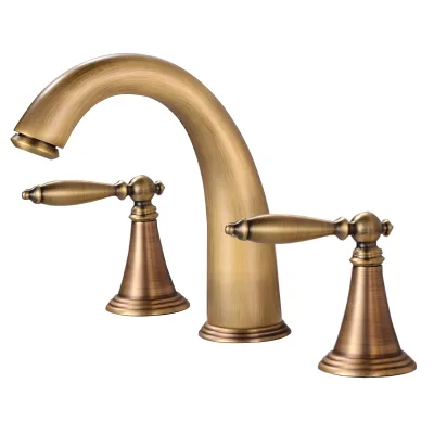 Antique style 2 handle hot and cold dual-use basin faucet modern 3-hole faucet