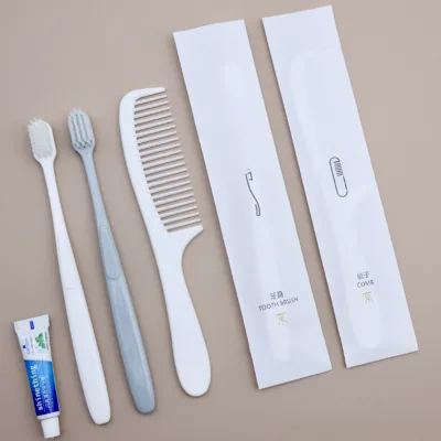 Luxury 5 Star Hotel Disposable Amenities Kit, Premium Toothbrush Comb Razor Set for Boutique Hotel