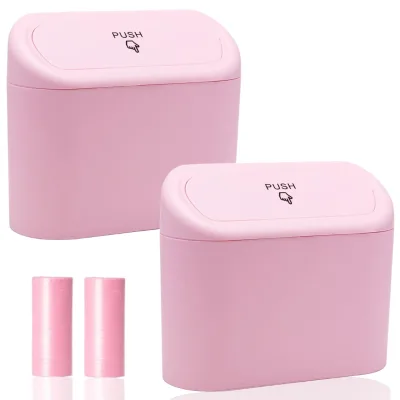 Mini Waterproof Auto Dustbin Garbage Organizer Container Bin Automotive Garbage Container Bin for Vehicle Car Trash Can with Lid