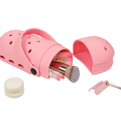 Slipper Shaped Soft Silicone Portable Makeup Container Stylish Storage Solution