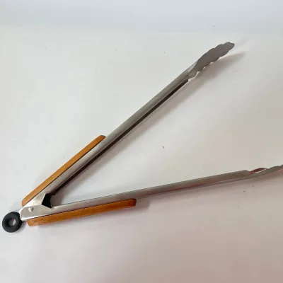 CAPTAIN STAG Outdoor BBQ Tongs with Wood Grip-Stainless Steel Made in China