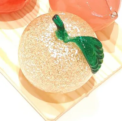 Orange Figurine DIY Blank Lampworking Handmade Glass Fruit Paperweight Sculpture Folk Art European Custom Made Promotional Gift