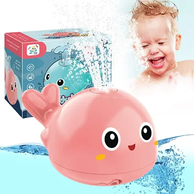 Baby Bath Toys Whale Bath Toys for Toddlers Light up Bath Toys with LED Light, Whale Spray Water Bath Toy, Water Spray Toy